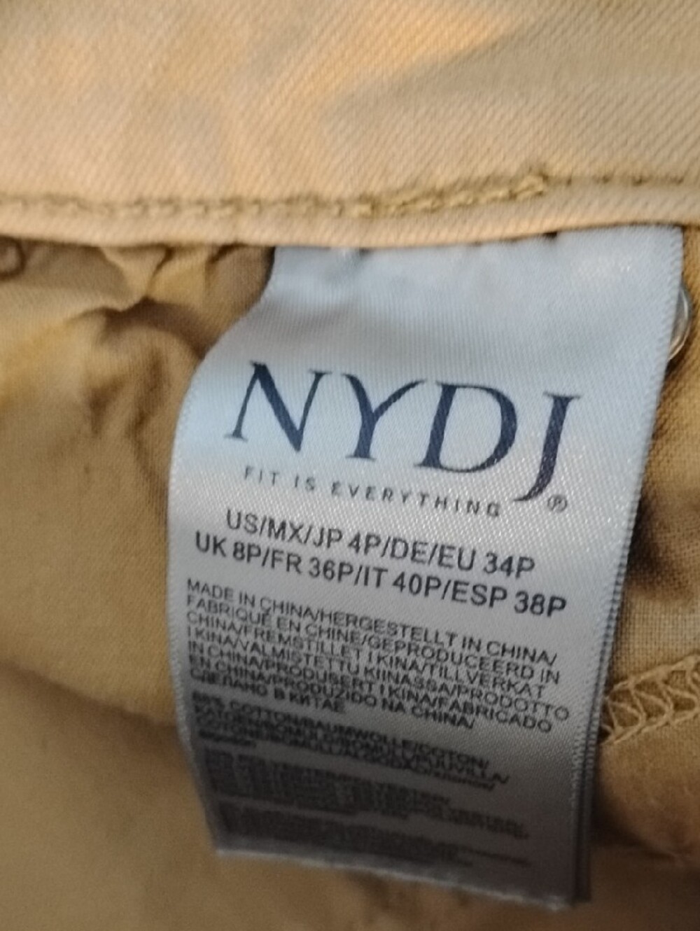 NYDJ Straight-Leg Capri Jeans in Light Beige - Picture 4 of 5